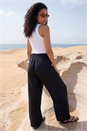 Black Crepe Elasticated Waist Trouser, Image 3 of 4