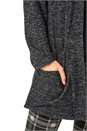 Black Longline Edge to Edge Cardigan, Image 4 of 5
