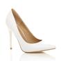 White AJVANI White High Heel Stiletto Pointed Toe Court Shoes, Image 1 of 6