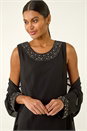 Black Embellished Shift Dress & Shrug, Image 4 of 6