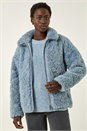Light Blue  Teddy Borg Jacket, Image 5 of 6