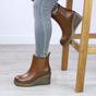 Camel AJVANI Camel High Wedge Heel Chelsea Ankle Boots, Image 5 of 6