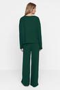 Green WOVCOR Green Soft Touch Long Sleeve Pyjama Top and Wide Leg Trouser Set, Image 3 of 3