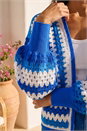 Blue Crochet Edge Knit Cardigan, Image 4 of 4