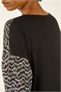 Silver Metallic Print Stretch Top, Image 5 of 5