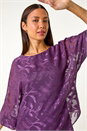 Purple Zig Zag Burnout Overlay Tunic Top, Image 1 of 5