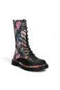 Black Womens Leather Gothic High Boots -INCASO, Image 2 of 7