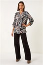 Light Pink Floral Print Pleated Shirt, Image 2 of 5
