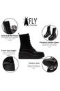 Black Womens Soft Platform Ankle Boots-HAIT273, Image 3 of 5