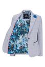 Blue Infinity Leather Blue Womens Blue Check Wool Blend Tweed Blazer, Image 2 of 5