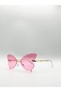 Pink Frameless Pink Butterfly Sunglasses, Image 4 of 6