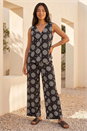 Black Petite Abstract Print Button Up Blouse, Image 5 of 5