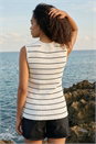 Ivory  Dusk Stripe Buttoned Waistcoat, Image 2 of 4
