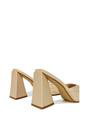 Beige XY LONDON Beige 'Maylin' Quilted Square Toe Sculptured Flared High Heels, Image 2 of 5