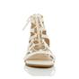 White AJVANI White Tie Up Gladiator Sandals, Image 6 of 6