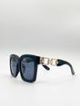Black Oversized Sunglasses with Gold chain detail, Image 1 of 4