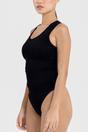 Black Scoop Neck Sculpting Tank Stretch Fit, Image 4 of 5