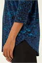 Blue Animal Print Stretch Top, Image 5 of 5