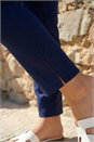 Navy  Curve Full Length Elastic Waist Trousers, Image 4 of 4
