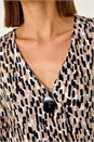 Stone Pleated Front Textured Crepe Top, Image 5 of 5