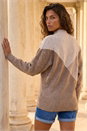 Beige Colour Block Soft Knit Jumper, Image 3 of 4