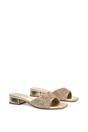Gold XY LONDON Gold 'Seren' Low Heel Sandal Mules With Diamante Details, Image 3 of 6