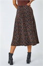 Multi  Textured Abstract Print Stretch A line Skirt, Image 3 of 5