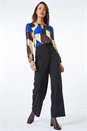 Black Short Wide Leg Stretch Trousers, Image 2 of 5