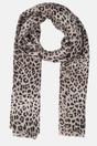 Cream Leopard Print Lightweight Scarf, Image 1 of 3