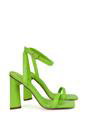 Green 'Max' Strappy Square Toe Sculptured Block High Heel Sandals, Image 2 of 5