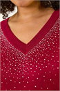 Red Curve Sparkly Knit Top, Image 5 of 5