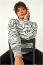 Black Curve Broken Stripe Knit Jumper, Image 1 of 5