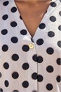 Ivory  Spotted Pleat Front V-Neck Top, Image 4 of 4