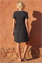 Black Ditsy Floral Print Trim Dress, Image 3 of 4