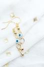 Gold Evil Eye Dangle Earrings Turkish Charm, Image 2 of 6