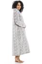 Light Grey Camille Lingerie Light Grey Supersoft Fleece Zip Up Animal Print Robes, Image 4 of 5