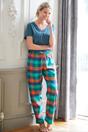 Multi "Acorn Squash" Check Brushed Cotton Pyjama Trousers, Image 1 of 2