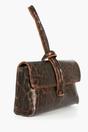 Bronze Leopard Leather Wristlet Clutch Bag, Image 2 of 3
