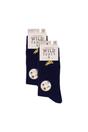 Navy 6 Pack Embroidered Crew Socks, Image 2 of 3