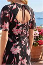 Red Floral Flutter Sleeve Dress, Image 4 of 4