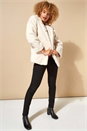 Ivory  Faux Fur Teddy Coat, Image 3 of 4