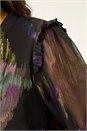 Black Dusk Foil Frill Shirt, Image 5 of 5