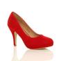 Red AJVANI Red Mid High Heel Court Shoes, Image 1 of 6