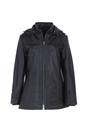 Brown Real Leather Hooded Duffle Jacket, Image 2 of 6