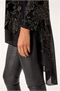Black Velvet Chiffon Hem Tunic, Image 5 of 5