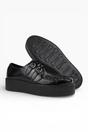 Black TUK Footwear Black Viva High Creeper Leather Goth Shoes, Image 4 of 7