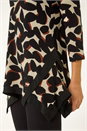 Black Abstract Print Hanky Hem Tunic, Image 5 of 5