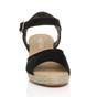 Black AJVANI Black Mid Wedge Heel Ankle Strap Sandals Espadrilles, Image 6 of 6