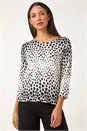 Black Cascade Spot Print Knit Jumper, Image 4 of 5