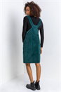 Forest  Button Corduroy Pinafore Shift Dress, Image 3 of 5